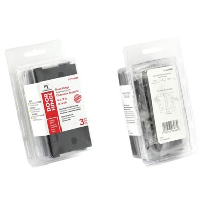 Image showing  Door Hinge Commercial Smooth Pivot 2 Ball Bearing 4-1/2 in., x 4-1/2 in., Matte Black Finish .134 in., Gauge 3 Pack