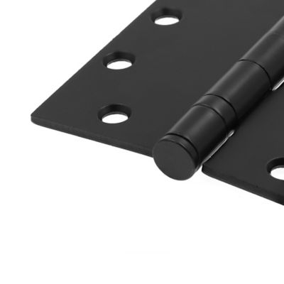 Image showing  Door Hinge Commercial Smooth Pivot 2 Ball Bearing 4-1/2 in., x 4-1/2 in., Matte Black Finish .134 in., Gauge 3 Pack