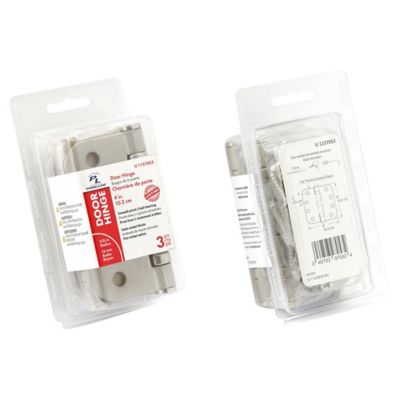 Image showing  Door Hinge, Residential, Smooth Pivot, 2 Ball Bearing, 4 in., Satin Nickel Finish, 3 pk., U 1157053