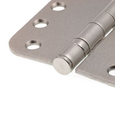 Image showing  Door Hinge, Commercial, Smooth Pivot, 2 Ball Bearing, 4 in., Satin Nickel Finish, 3 pk., U 1157353