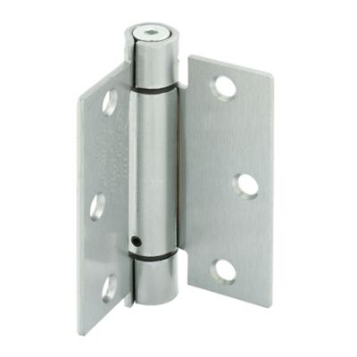 Prime-Line Door Hinge, Commercial, UL Adj. Self-Closing Spring, 3.6 in., Satin Nickel Finish, .106 in. ga., 3 pk., , U 1158253