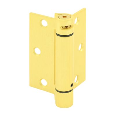 Image showing  Door Hinge, Commercial, UL Adj. Self-Closing Spring, 3.6 in., Satin Brass Finish, .106 in. ga., 3 pk., , U 1158263