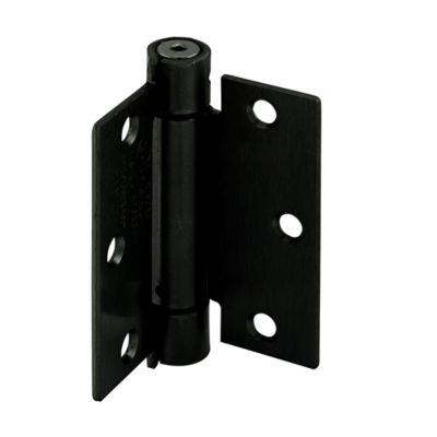 Prime-Line Door Hinge Commercial UL Adjustable Self-Closing Spring Hinge 3.6 x 3.6 in., Matte Black Finish .106 in., Gauge 3 pk.
