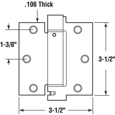 Image showing  Door Hinge Commercial UL Adjustable Self-Closing Spring Hinge 3.6 x 3.6 in., Matte Black Finish .106 in., Gauge 3 pk.