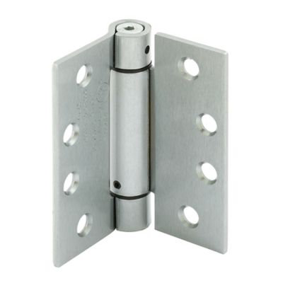 Prime-Line Door Hinge, Commercial, UL Adj. Self-Closing Spring, 4 in., Satin Nickel Finish, .130 in. ga., 3 pk., U 1158353