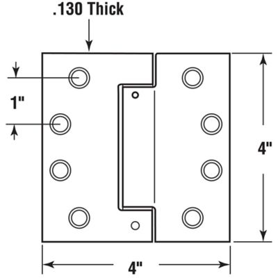 Image showing  Door Hinge, Commercial, UL Adj. Self-Closing Spring, 4 in., Satin Nickel Finish, .130 in. ga., 3 pk., U 1158353