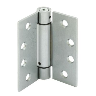 Prime-Line Commercial UL Adjustable Self-Closing Spring Door Hinge, 4.5 x 4.5in., Satin Nickel Finish, .134 in. Gauge, 3 pk.