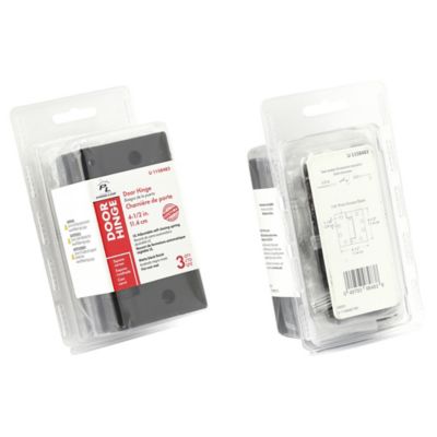 Image showing  Door Hinge Commercial UL Adjustable Self-Closing Spring Hinge 4.5 x 4.5 in., Matte Black Finish .134 in., Gauge 3 pk.