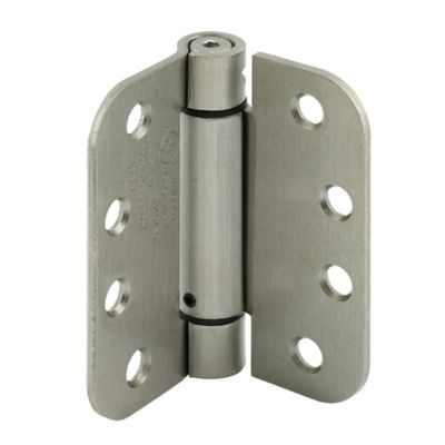 Prime-Line Door Hinge, Commercial, UL Adj. Self-Closing Spring, 4 in., Satin Nickel Finish, .130 in. ga., 3 pk., , U 1159053