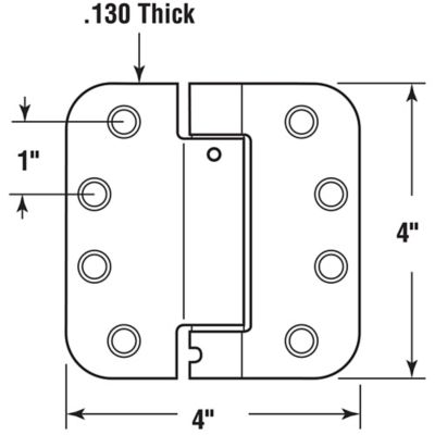 Image showing  Commercial UL Adjustable Self-Closing Spring Door Hinge 4 x 4 in., Screws Satin Brass Finish .130 in., Gauge 3 pk.