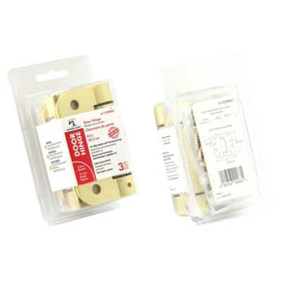 Image showing  Commercial UL Adjustable Self-Closing Spring Door Hinge 4 x 4 in., Screws Satin Brass Finish .130 in., Gauge 3 pk.