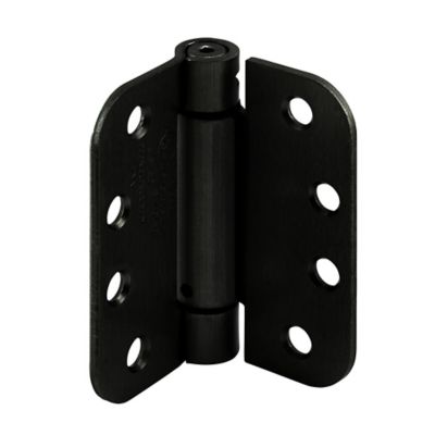 Prime-Line Commercial UL Adjustable Self-Closing Spring Door Hinge 4 x 4 in., Screws Matte Black Finish .130 in., Gauge 3 pk.