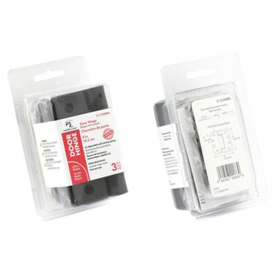 Image showing  Commercial UL Adjustable Self-Closing Spring Door Hinge 4 x 4 in., Screws Matte Black Finish .130 in., Gauge 3 pk.