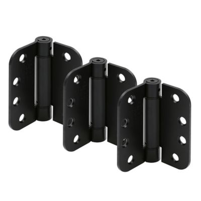 Image showing  Commercial UL Adjustable Self-Closing Spring Door Hinge 4 x 4 in., Screws Matte Black Finish .130 in., Gauge 3 pk.