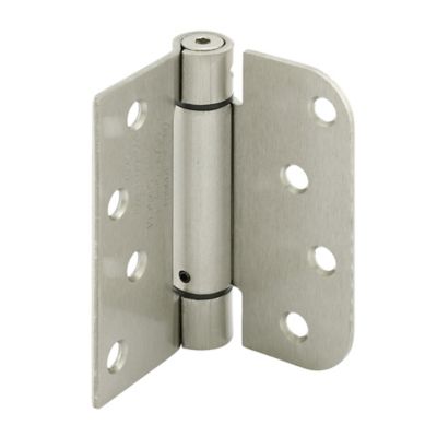 Prime-Line Door Hinge Commercial UL Adjustable Self-Closing Spring Hinge 4 x 4 in., Satin Nickel Finish .130 in., Gauge 3 pk.