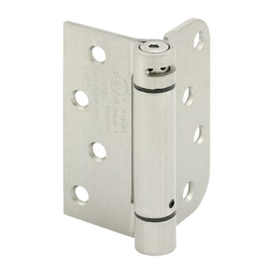 Image showing  Door Hinge Commercial UL Adjustable Self-Closing Spring Hinge 4 x 4 in., Satin Nickel Finish .130 in., Gauge 3 pk.