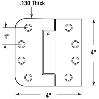 Image showing  Door Hinge Commercial UL Adjustable Self-Closing Spring Hinge 4 x 4 in., Satin Nickel Finish .130 in., Gauge 3 pk.