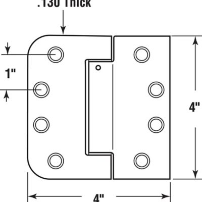 Image showing  Door Hinge, Commercial, UL Adj. Self-Closing Spring, 4 in., Satin Nickel Finish, .130 in. ga., 3 pk., U 1159363