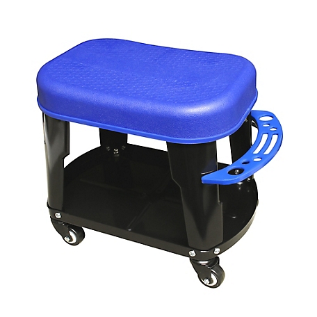 Prime-Line Heavy Duty Roller Seat Stool with Tray and Tool Holder (Single Pack)
