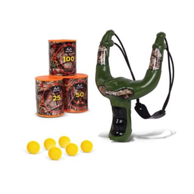 Realtree Green Slingshot Set Includes 6 Foam Balls & 3 Targets