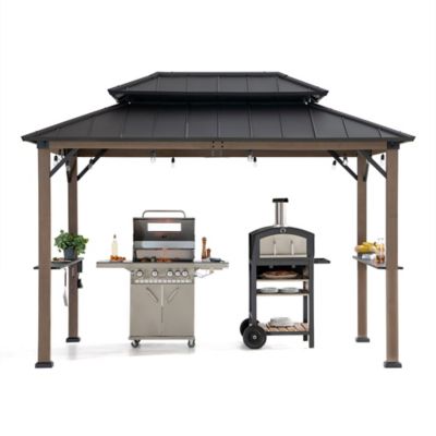 Sunjoy 8 ft. x 12 ft. Churchill Cedar Framed Grill Gazebo