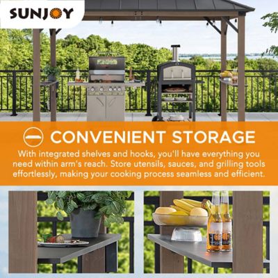 Image showing 5 th Sunjoy 8 ft. x 12 ft. Churchill Cedar Framed Grill Gazebo