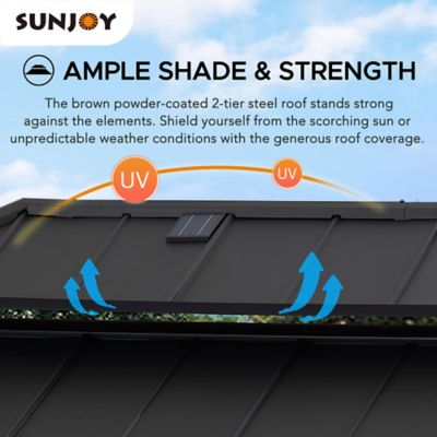 Image showing 1 th Sunjoy 8 ft. x 12 ft. Churchill Cedar Framed Grill Gazebo