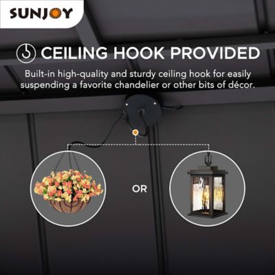 Image showing 2 th Sunjoy 8 ft. x 12 ft. Churchill Cedar Framed Grill Gazebo