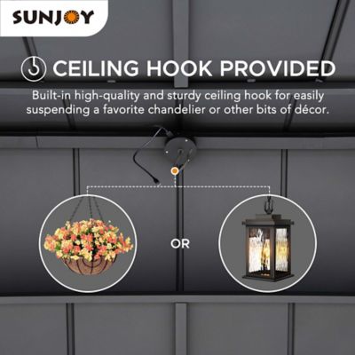 Image showing 2 th Sunjoy 8 ft. x 12 ft. Churchill Cedar Framed Grill Gazebo