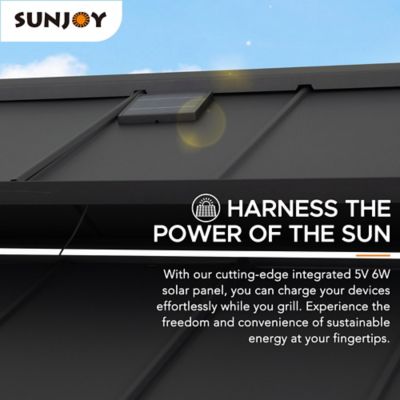 Image showing 4 th Sunjoy 8 ft. x 12 ft. Churchill Cedar Framed Grill Gazebo