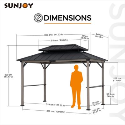 Image showing 6 th Sunjoy 8 ft. x 12 ft. Churchill Cedar Framed Grill Gazebo