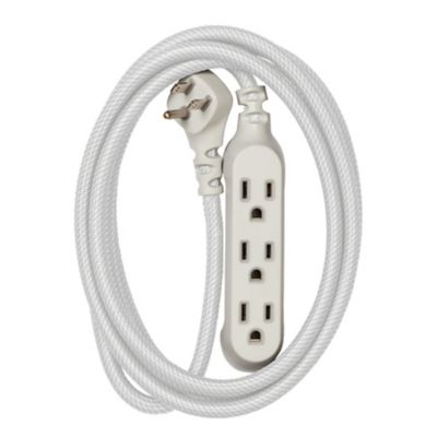360 Electrical 15 ft. Habitat Braided 3-Outlet Extension Cord, Titanium