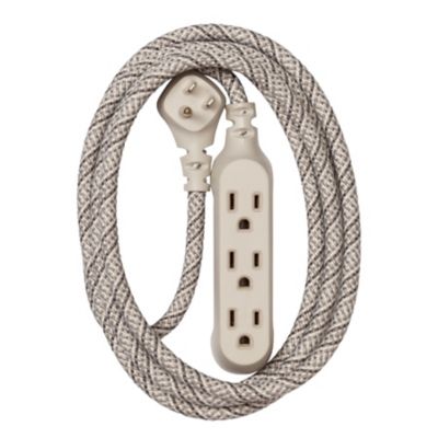360 Electrical Habitat Braided 3-Outlet Extension Cord (15 ft. - French Grey)