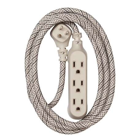 360 Electrical Habitat Braided 3-Outlet Extension Cord (15 ft. - French Grey)