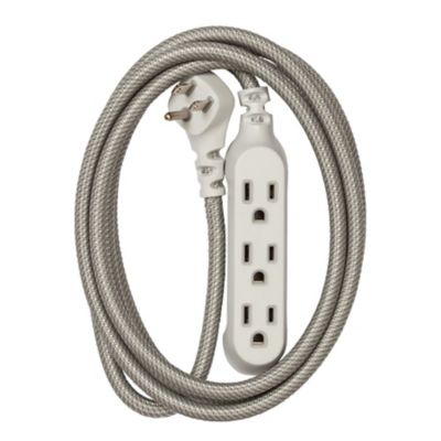 360 Electrical 8 ft. Habitat Braided 3-Outlet Extension Cord, Tungsten
