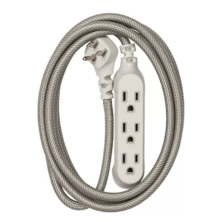 360 Electrical Habitat 3-Outlet Braided Extension Cord (8 ft - Tungsten) Extension Cords