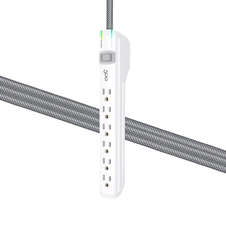 360 Electrical Habitat Suite Braided 6-Outlet Surge Strip (3 ft. - White / Tungsten)