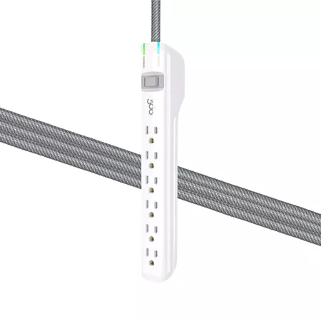 360 Electrical Habitat Suite 6-Outlet Braided Surge Strip (3 ft - White/Tungsten) Surge Protectors