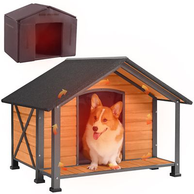 Aivituvin Large Waterproof Wooden Dog House with Anti-Chewing 