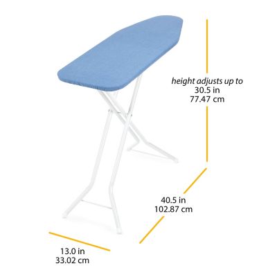 Image showing  Compact 4-Leg Metal Mesh Top Ironing Board with Padded Blue Cover
