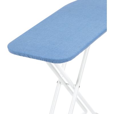 Image showing  Compact 4-Leg Metal Mesh Top Ironing Board with Padded Blue Cover