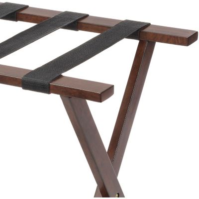 Image showing  Rubberwood Folding Luggage Rack with a Walnut Finish