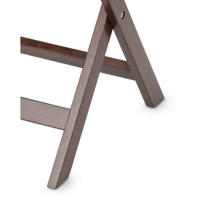 Image showing  Rubberwood Folding Luggage Rack with a Walnut Finish