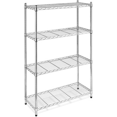 Whitmor Supreme 4-Tier Shelving with 350 lb. Weight Capacity per Shelf, 54 in. H x 36 in. W x 14 in. D, Chrome, 6060-322