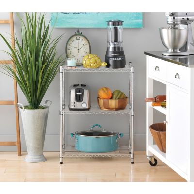 Image showing  Supreme Small 3-Tier Shelving with 200 lb. Weight Capacity per Shelf, 30 H x 23 W x 13 D in., Chrome