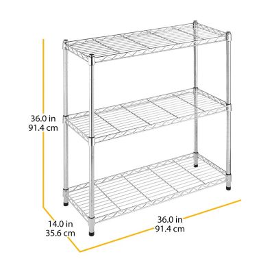 Image showing  Supreme 3-Tier Shelving with 350 lb. Weight Capacity per Shelf, 36 in. x 36 in. x 14 in., Chrome