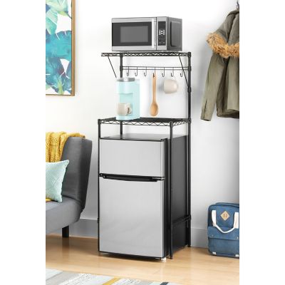 Image showing  Supreme Over-the-Fridge Shelf with Mug and Cup Hooks, 56.5 in. H x 23 in. W x 15.75 in. D, Black