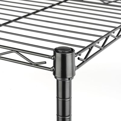 Image showing 5 th Whitmor Supreme Over, the-Fridge Shelf with Mug and Cup Hooks, 56.5 H x 23 W x 15.75 D in., Black