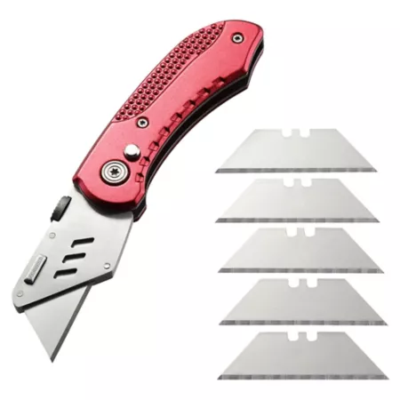 JobSmart Utility Knife with 5 Blades Red 24UWS2002 Knives