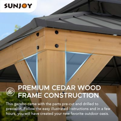 Image showing  Wooden Frame Hardtop Gazebo with Ceiling Hook